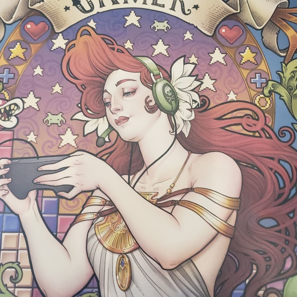 Displate Gamer Girl Nouveau Art Metal Print - Picture 9 of 12